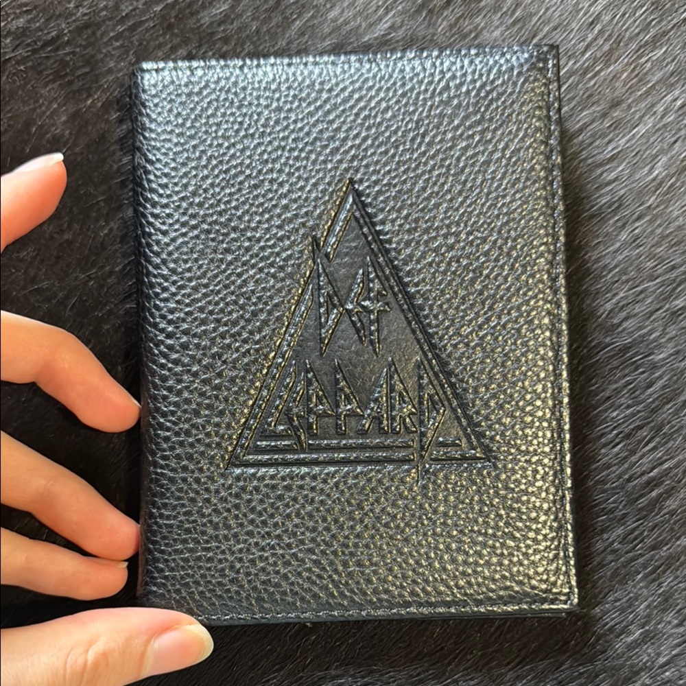 Black Leather def leppard passport case